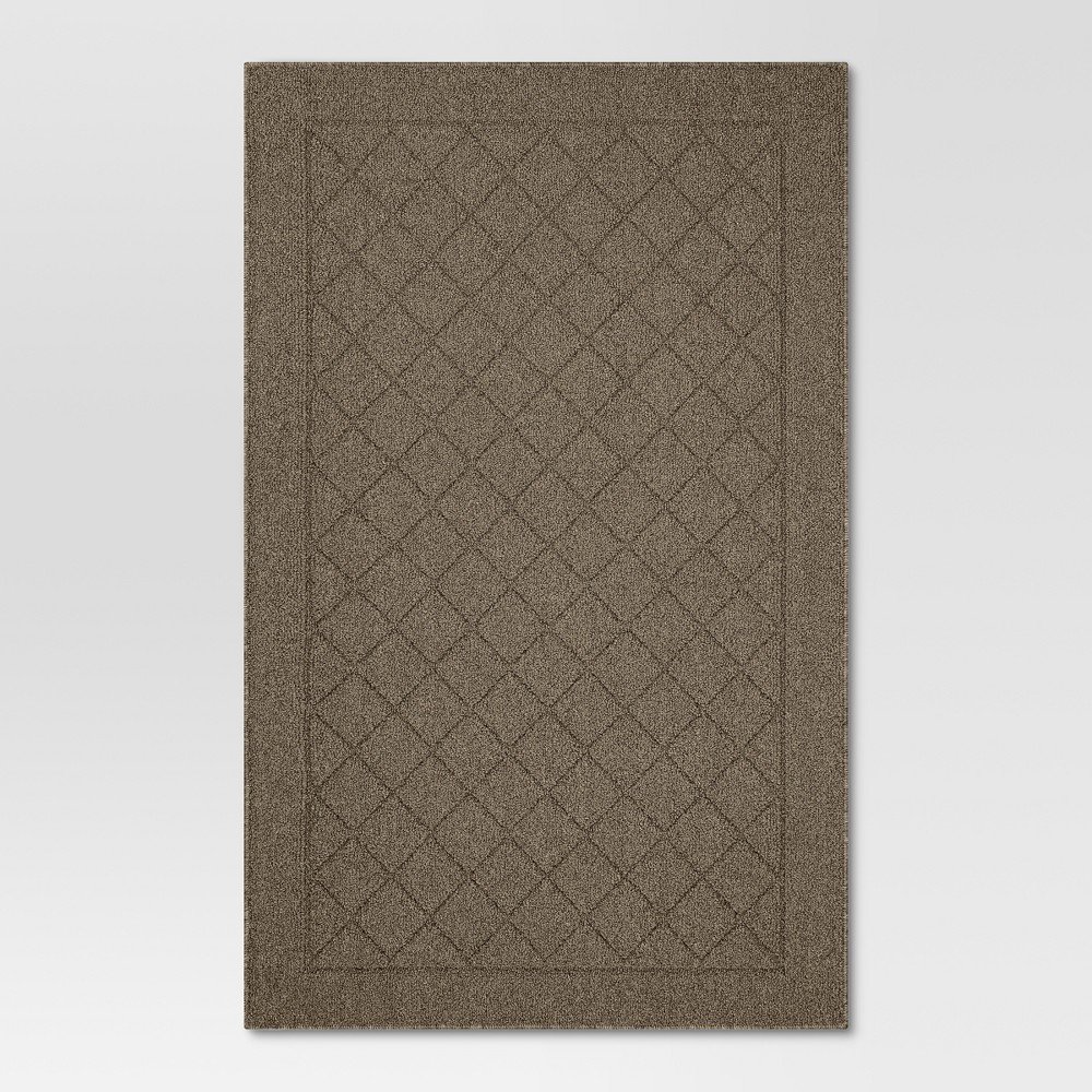 2'6inx3'10in Diamond Clarkson Washable Tufted And Hooked Accent Rug Tan - Threshold™