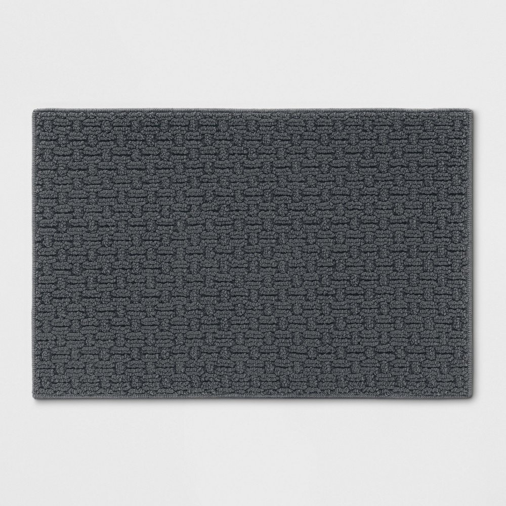 1'8inx2'6in Solid Washable Accent Rug Gray - Made By Design™