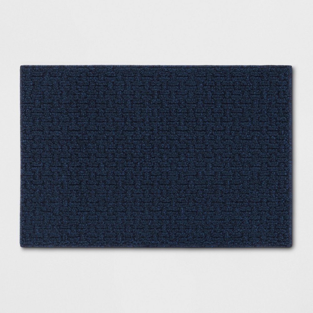 1'8inX2'6in Solid Washable Accent Rug Blue - Made By Design™