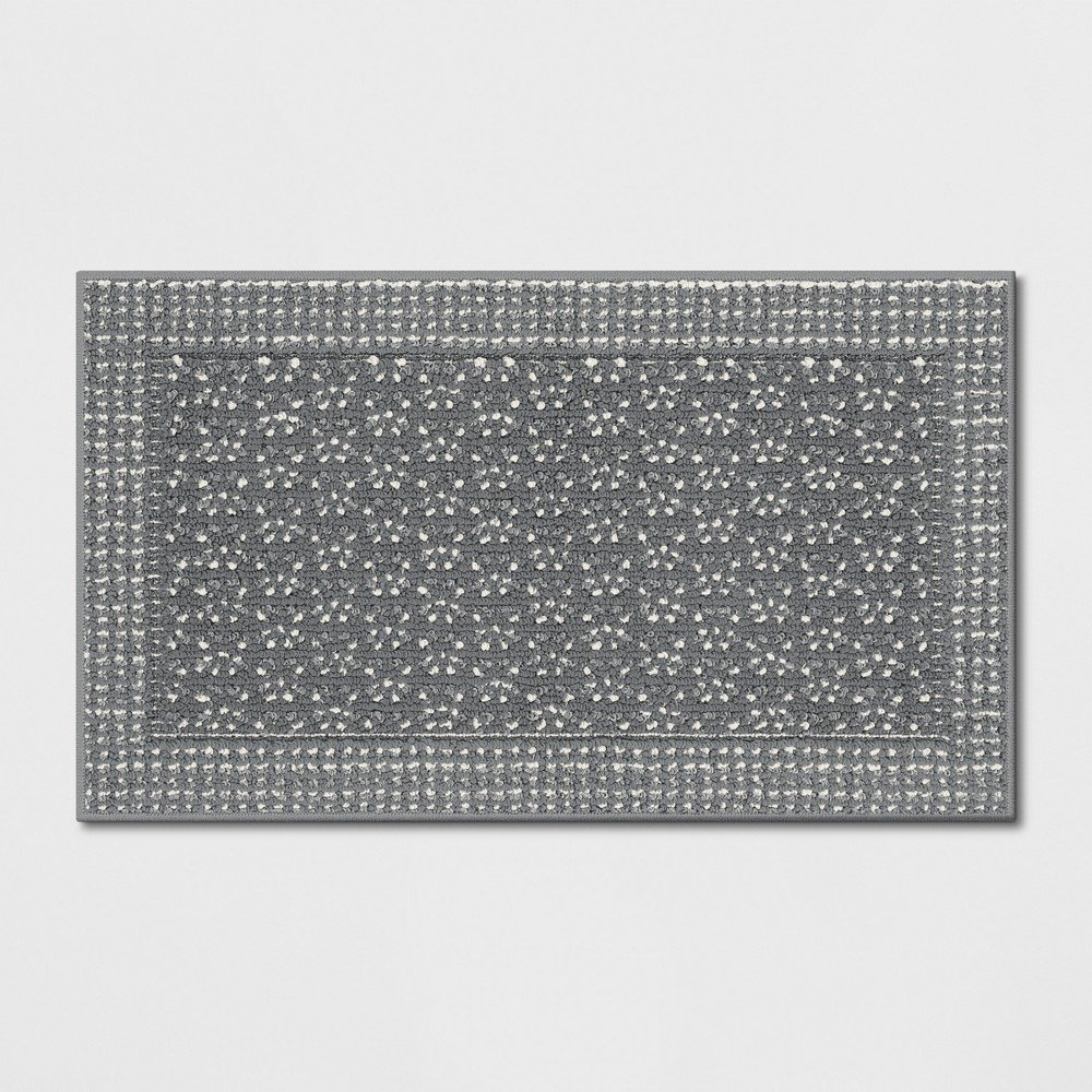 1'8inx2'10in Washable Geometric Border Tufted Accent Rug Radiant Gray - Threshold™