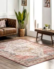 Multi Rain Haven Joyce Medallion Washable rug - Traditional Rectangle 4' x 6'