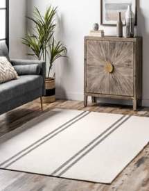 Ivory Lauren Liess x Elowen Double Striped rug - Casuals Rectangle 9' x 12'