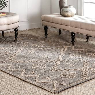 Beige Freckel Textured Moroccan Jute rug - Contemporary Rectangle 10' x 13'