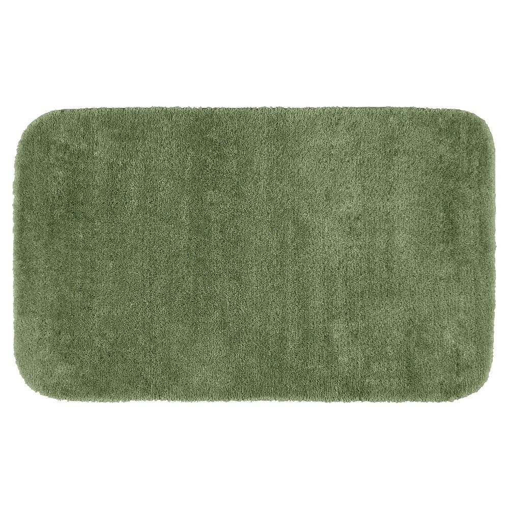 30inx50in Traditional Plush Washable Nylon Bath Rug Deep Fern - Garland