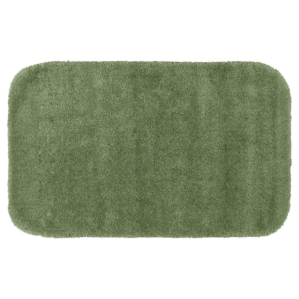 24inx40in Traditional Plush Washable Nylon Bath Rug Deep Fern - Garland