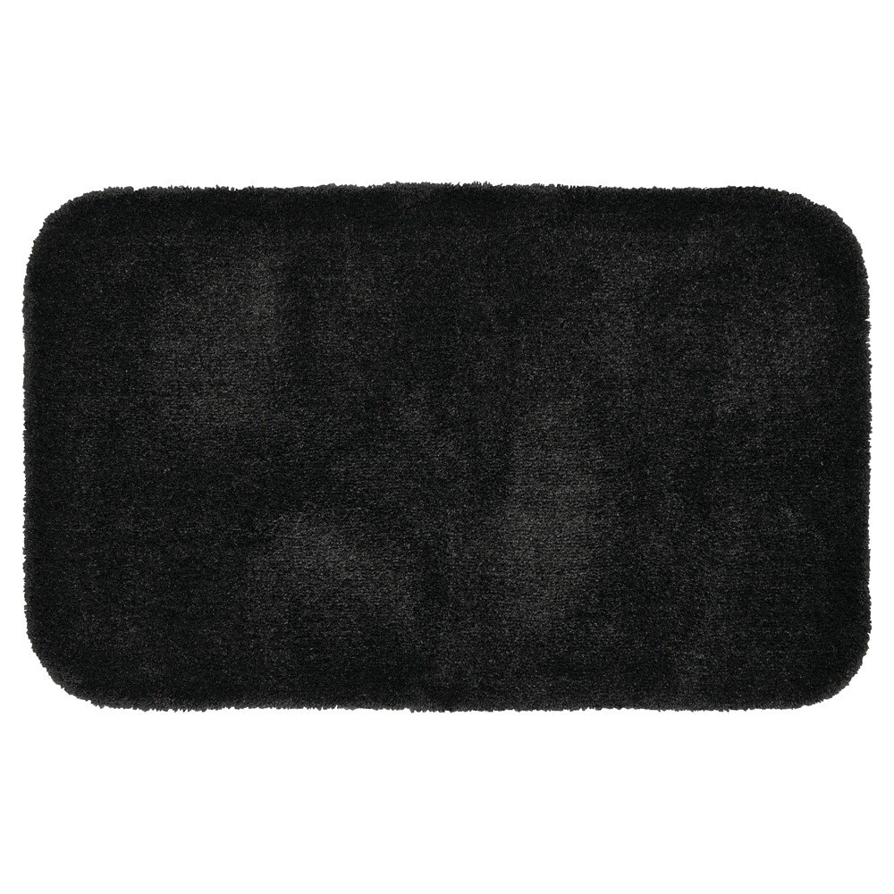 24inx40in Finest Luxury Ultra Plush Washable Nylon Bath Rug Black - Garland