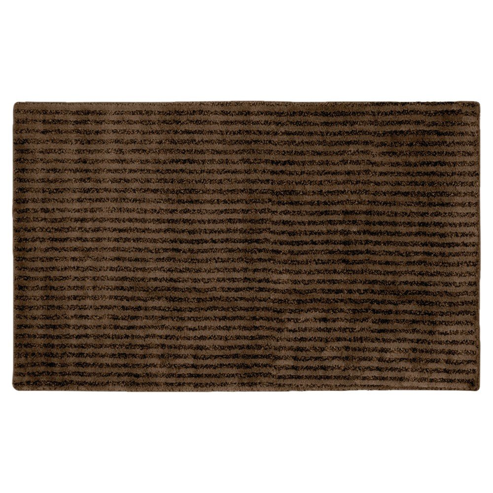 30inx50in Sheridan Plush Washable Nylon Bath Rug Chocolate - Garland