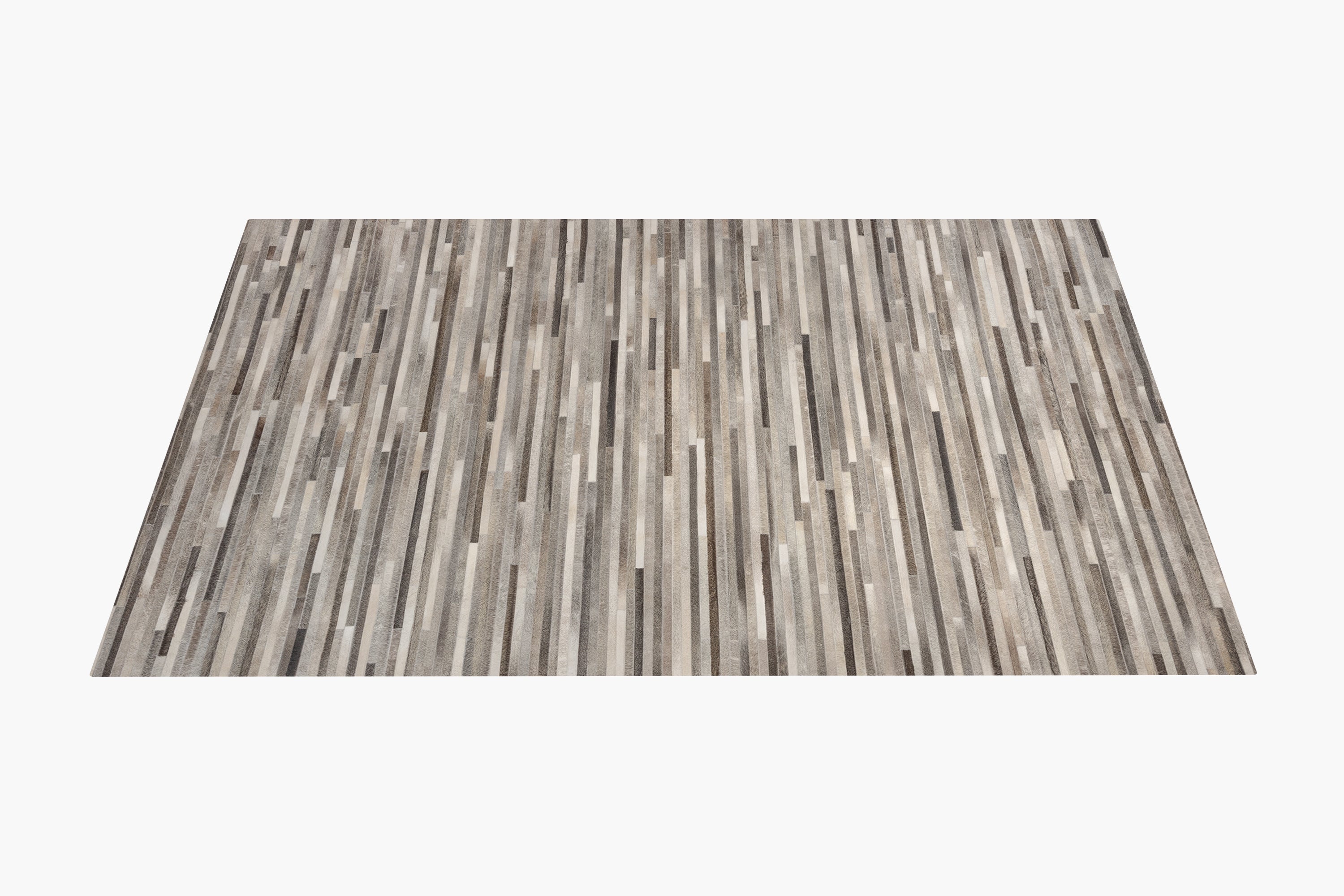 South American Cowhide Stripe Rug – Grey (Grey / 10' x 14')