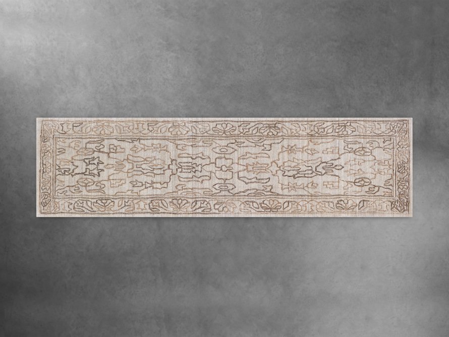 Jaden Hand Knotted 2'6in x 10' Runner in Light Grey