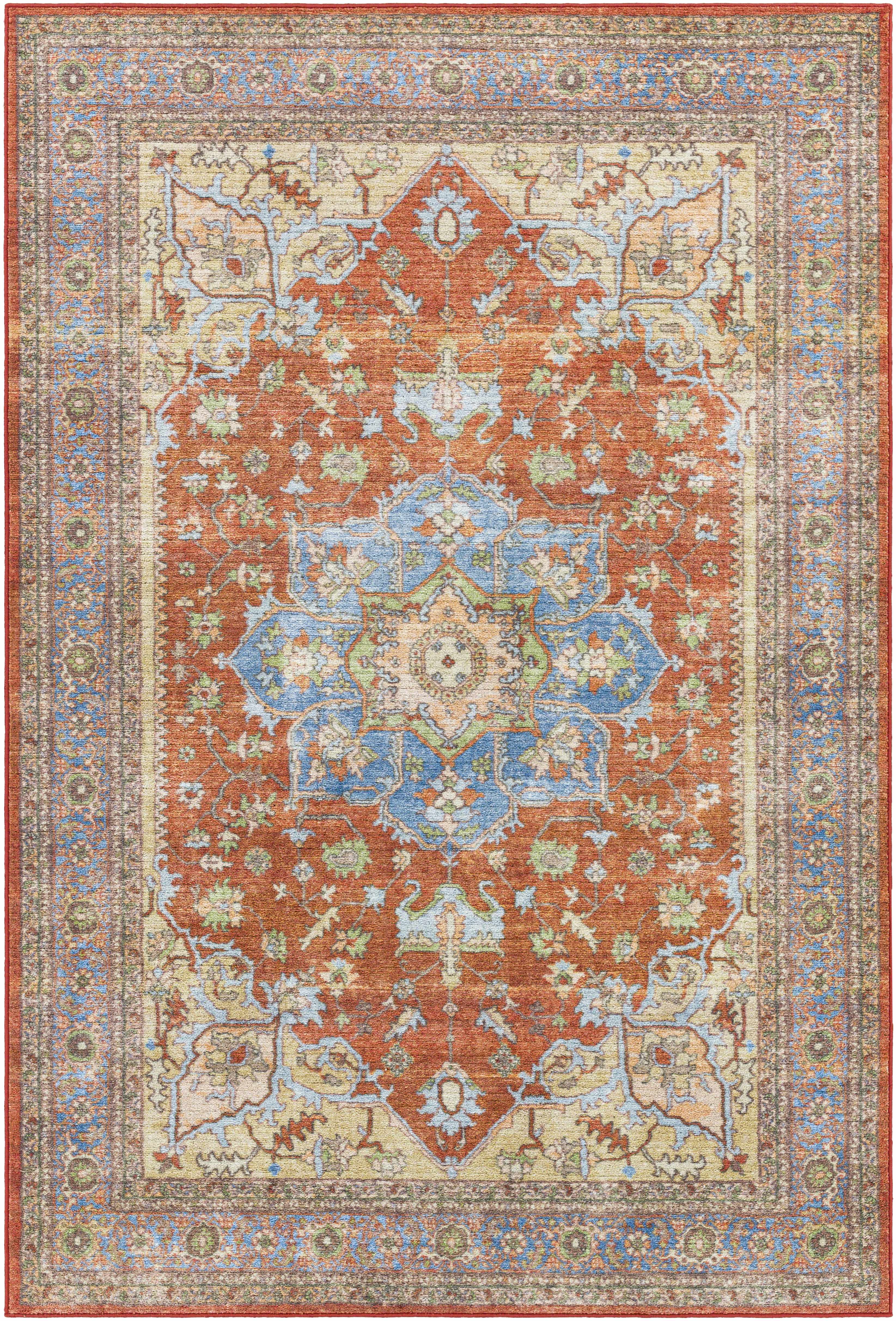 Bacoor 5'3in x 7' Traditional Updated Traditional Washable Area Rug - Hauteloom