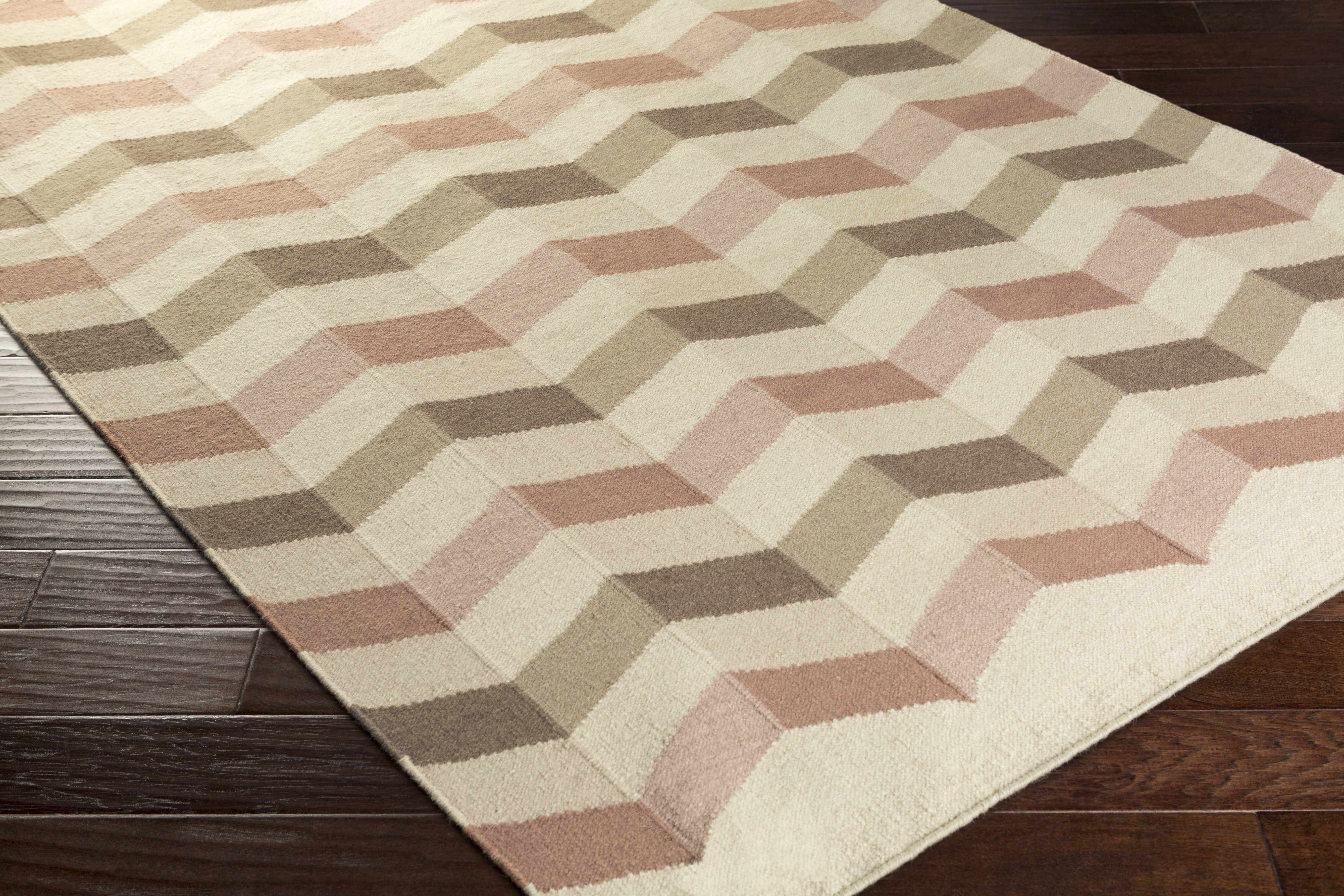 Bennettsville 2' x 3' Transitional Flatweave Farmhouse Stripes Wool Area Rug - Hauteloom
