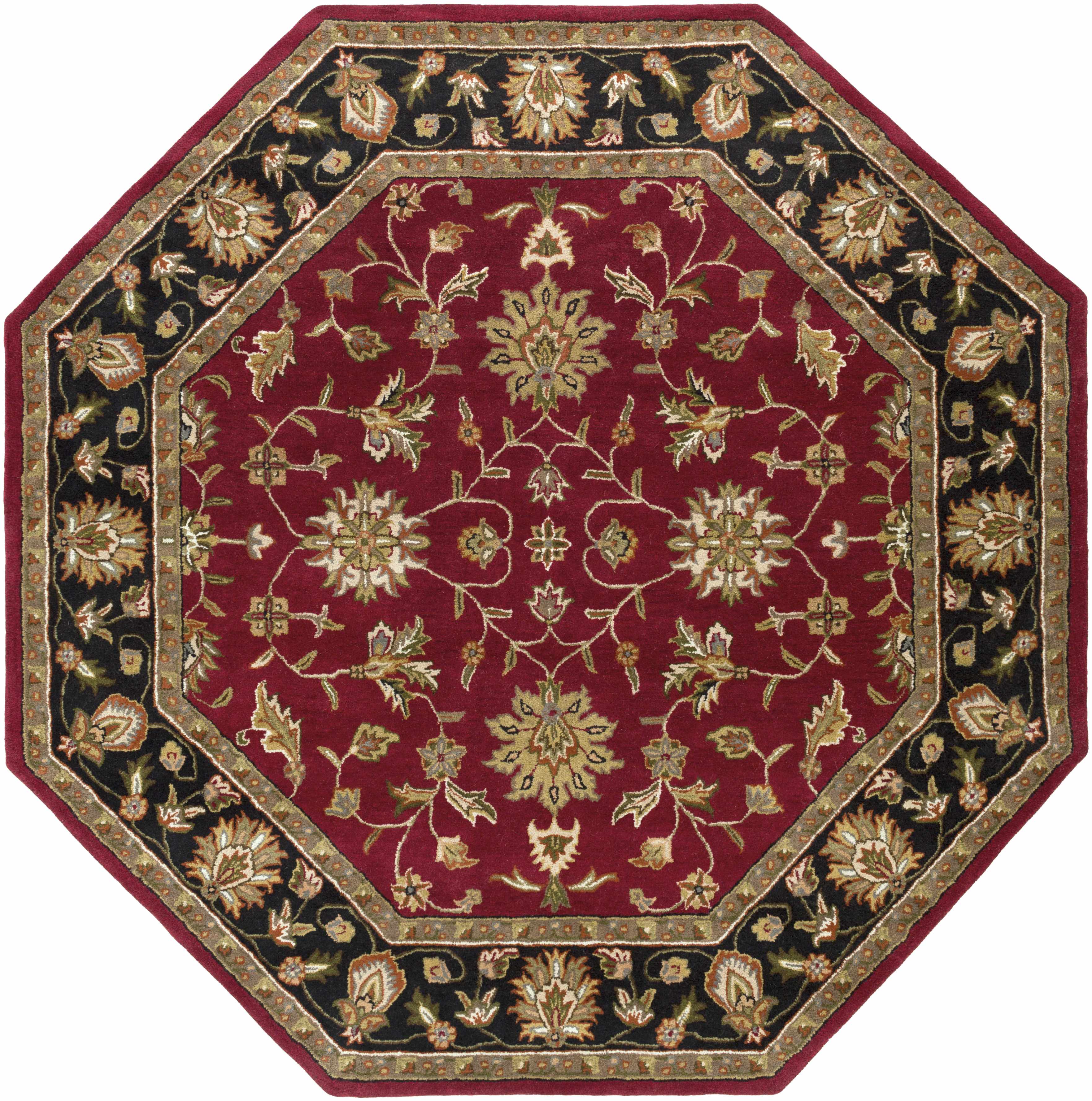 Porthcawl 8' Octagon Traditional Wool Area Rug - Hauteloom