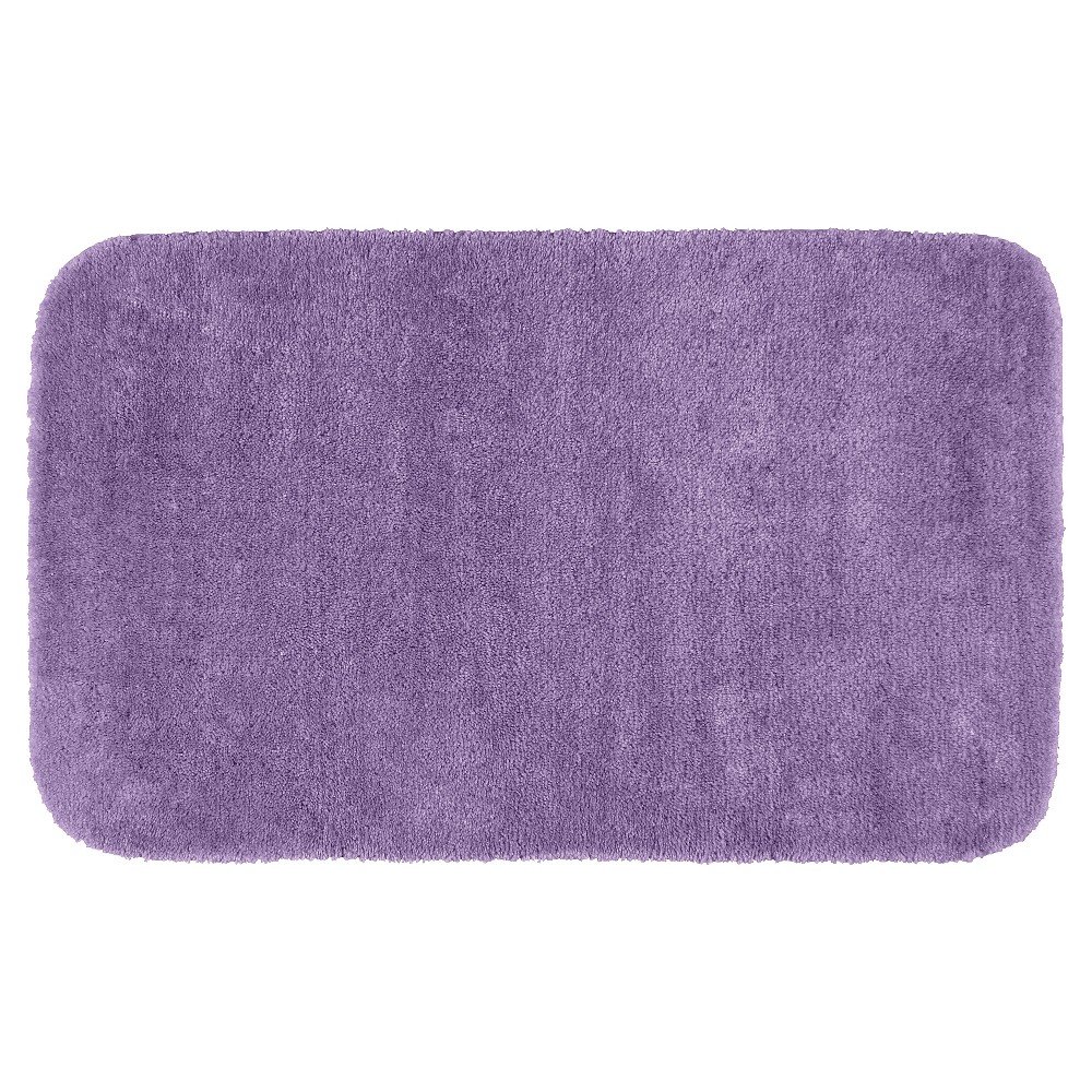 30inx50in Traditional Plush Washable Nylon Bath Rug Purple - Garland