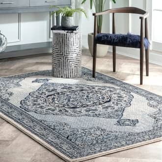 Blue Moonlight Gothic Medallion rug - Traditional Rectangle 5' x 8'