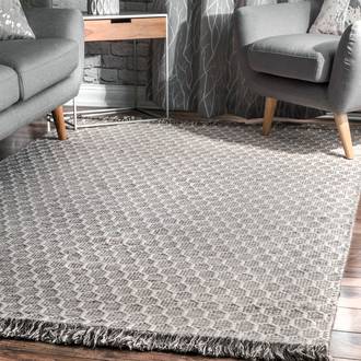 Gray Asteria Hive Fringed rug - Casuals Rectangle 8' 6in x 11' 6in