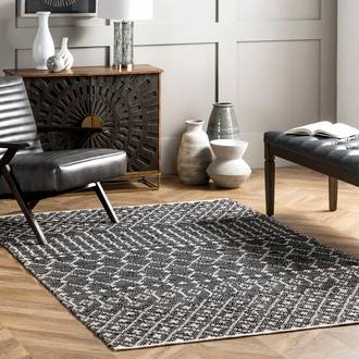 Black Westland Modern Trellis rug - Contemporary Rectangle 9' x 12'