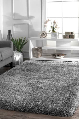 Gray Terrace Fluffy Speckled Shag rug - Shags Rectangle 8' 6in x 11' 6in