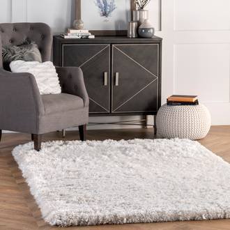 Ivory Terrace Fluffy Speckled Shag rug - Shags Rectangle 8' 6in x 11' 6in