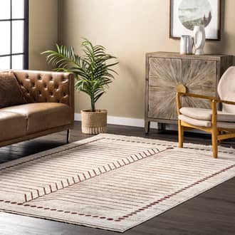 Beige Meadows Harper Zen Fringed rug - Contemporary Rectangle 2' x 3'