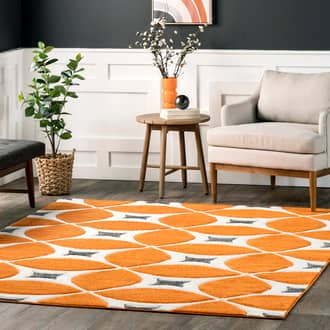 Deep Orange Radiante Mod Trellis rug - Contemporary Rectangle 8' 6in x 11' 6in