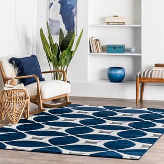 Navy Radiante Mod Trellis rug - Contemporary Rectangle 8' 6in x 11' 6in
