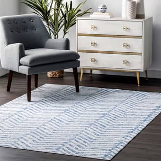 Blue Rain Haven Reverse Herringbone Washable rug - Casuals Rectangle 4' x 6'