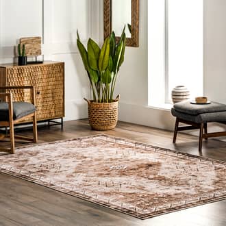 Beige Lauren Liess x Jessamine Washable Geometric rug - Traditional Rectangle 4' x 6'