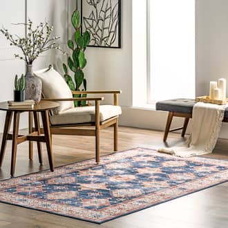 Navy Rain Haven Francesca Timeworn Charm Washable rug - Traditional Rectangle 6' x 9'