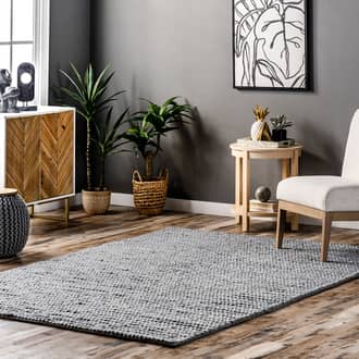 Light Blue Textures Veronica Wool Braided rug - Casuals Rectangle 9' x 12'