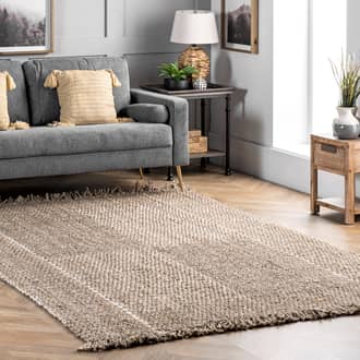 Natural Maui Jute Glen Check with Tassels rug - Casuals Rectangle 9' x 12'