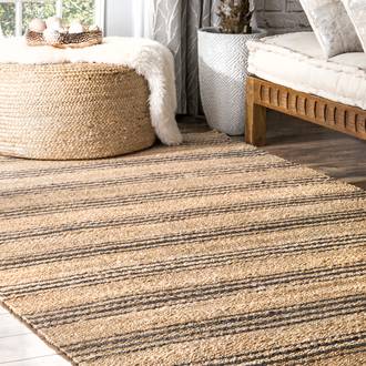 Natural Lauren Liess x Sycamore Striped Jute rug
