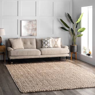 Natural Kiwa Handwoven Jute Birdseye Diamond rug - Geometric Rectangle 8' 6in x 11' 6in