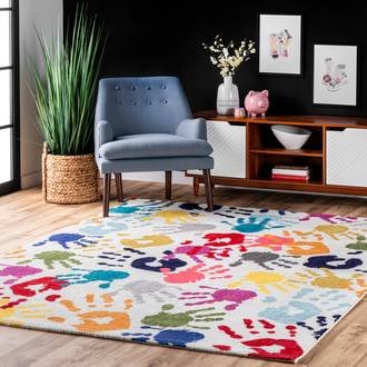 Multi Albina Handprint Collage rug - Kids Rectangle 10' x 14'