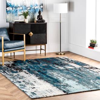 Blue Albina Winter Abstract rug - Contemporary Rectangle 10' x 14'
