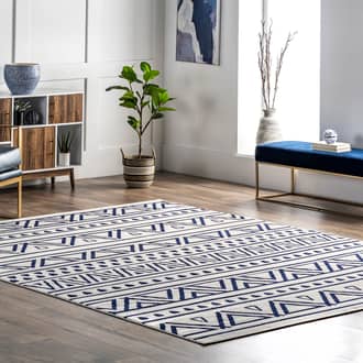 Blue Koko Pamela Fiesta Stripes rug - Transitional Rectangle 4' x 6'