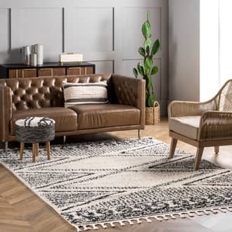 Off White Temara Diamond Lattice Tassel rug - Casuals Rectangle 9' x 12'