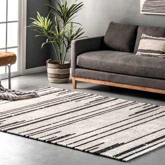 Beige Airydale Frannie Striped Modern rug - Casuals Rectangle 10' x 14'