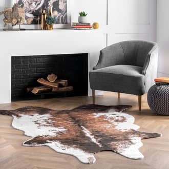 Brown Wild West Faux Cowhide rug - Animal Prints Shaped 4' x 5'