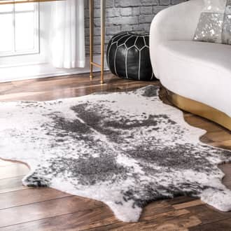 Black Wild West Faux Cowhide rug - Animal Prints Shaped 3' 10in x 5'
