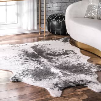 Black Wild West Faux Cowhide rug - Animal Prints Shaped 5' 9in x 7' 7in