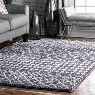 Gray Pickette Moroccan Trellis Soft Shag rug - Contemporary Rectangle 12' x 15'