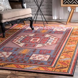 Rust Beeda Octagon Medallion rug - Geometric Rectangle 4' x 6'