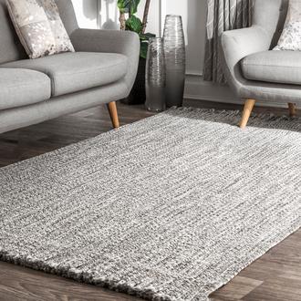 Salt And Pepper Jubilee Ashen Braided Tassel Indoor/Outdoor rug