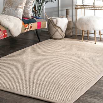 Beige Arvin Olano x Proper Sisal and Cotton rug - Casuals Rectangle 10' x 14'