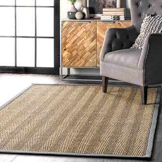 Dark Gray Maui Seagrass Herringbone rug - Casuals Rectangle 9' x 12'