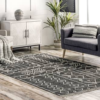 Gray Aboda Kiki Tasseled Geometric rug - Transitional Rectangle 9' x 12'
