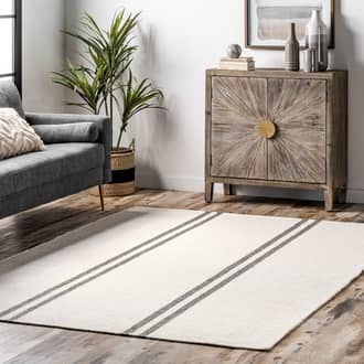 Ivory Lauren Liess x Elowen Double Striped rug - Casuals Rectangle 9' x 12'