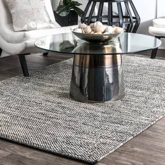 Gray Responsibly Handcrafted Cotton Solid Flatweave rug