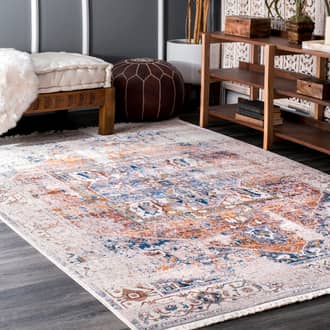 Ivory Edessa Fringed Medallion rug - Traditional Square 10'