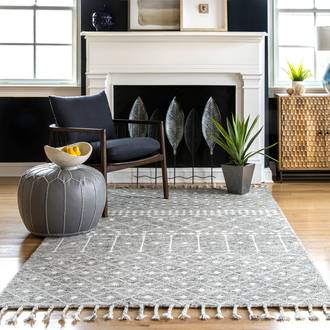 Gray Bellona Woolen Modern Trellis rug - Contemporary Rectangle 9' x 12'